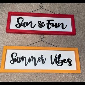 SOLD ❌2 New Wooden Summer Deck Signs